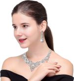 LOYALLOOK Crystal Bridal Jewelry Set for Women Rhinestone Necklace Earrings Bracelet Wedding Bridesmaid Gifts fit with Wedding Dress - Image 7